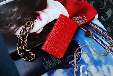 GAZE iPhone5/5s Vivid Croco Diary レッド