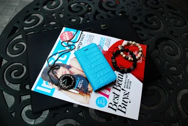 GAZE iPhone 5／5s Vivid Croco Diary コーラルブルー