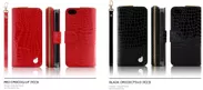 dreamplus iPhone 5／5sケース Zipper クロコエナメル レッド、ブラック