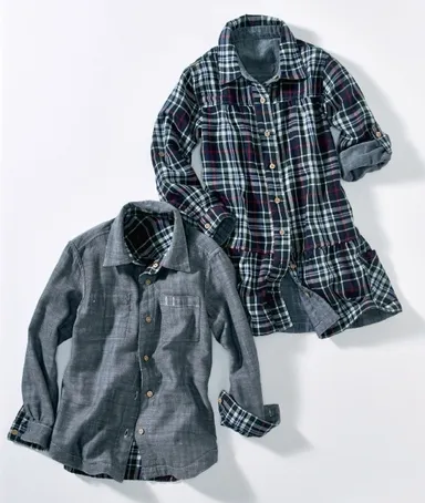 リバーシブルシャツ＆シャツワンピース