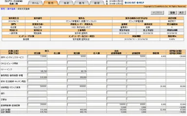 収支状況登録画面