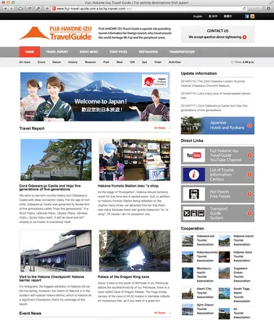 『FUJI-HAKONE-IZU Travel Guide』TOPページ