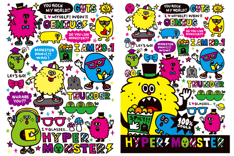 原宿竹下通りのモジャモジャ 意外となかった ビタミンカラーのアメコミ風lineスタンプ登場 ハイパーモンスター 株式会社ソニー デジタルエンタテインメント サービスのプレスリリース
