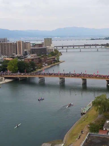 昨年の模様(瀬田唐橋全体)