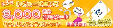 レビューでQUOカード募集
