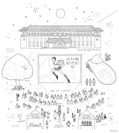 「博物館で野外シネマ」イメージイラスト　(c)shunshun