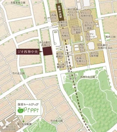 【ジオ西神中央建設予定地周辺地図】