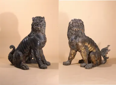 5．獅子・狛犬一対(重要文化財)  吉備津神社蔵