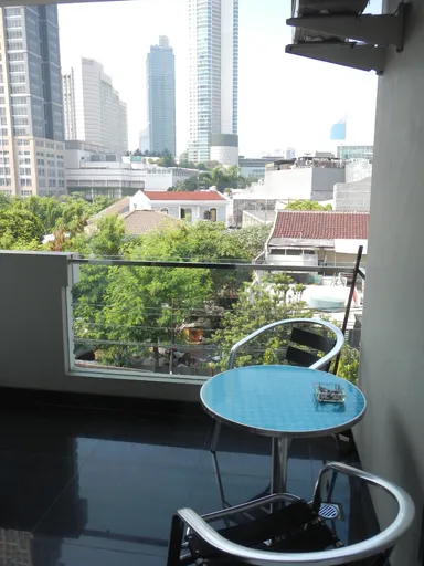 バルコニーから見えるジャカルタ中心地の様子