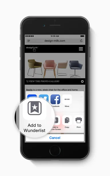 Wunderlist iOS 8 Extension