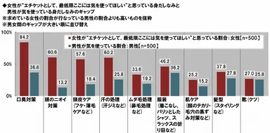 身だしなみの男女ギャップ