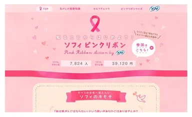 「ソフィ ピンクリボン告知」トップページ　イメージ