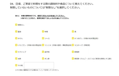 日頃の調味料についてのアンケート