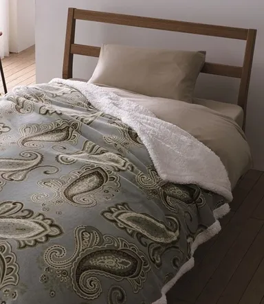 リバーシブル毛布（ミストブルー）