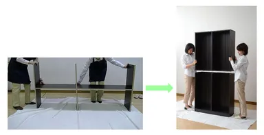 側板を分割し、組み立てを楽に