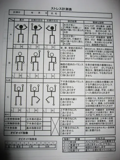 ストレス計測表