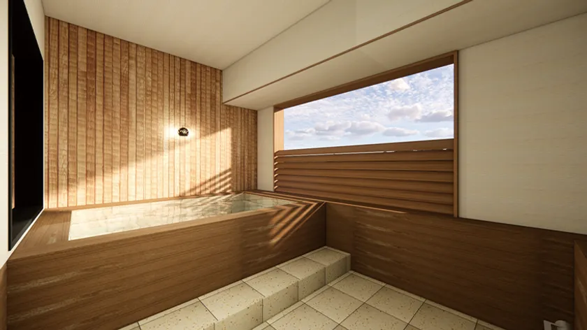 ジュニアスイート:客室半露天風呂