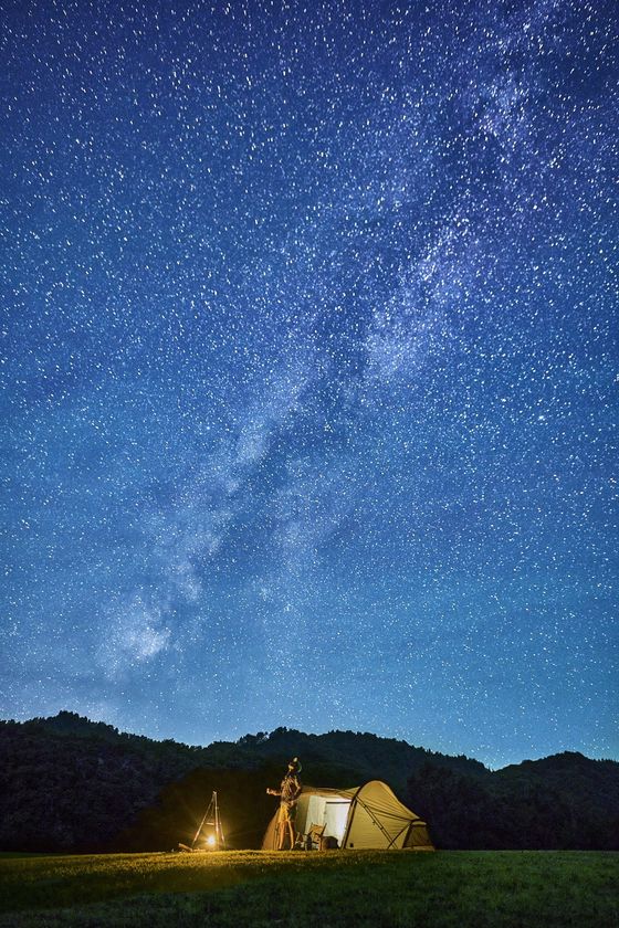美坂高原の星空(撮影：キャンプフォトグラファー 猪俣慎吾氏)