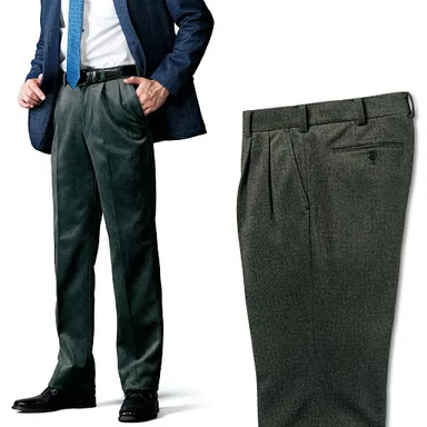 裏フリース起毛スラックス