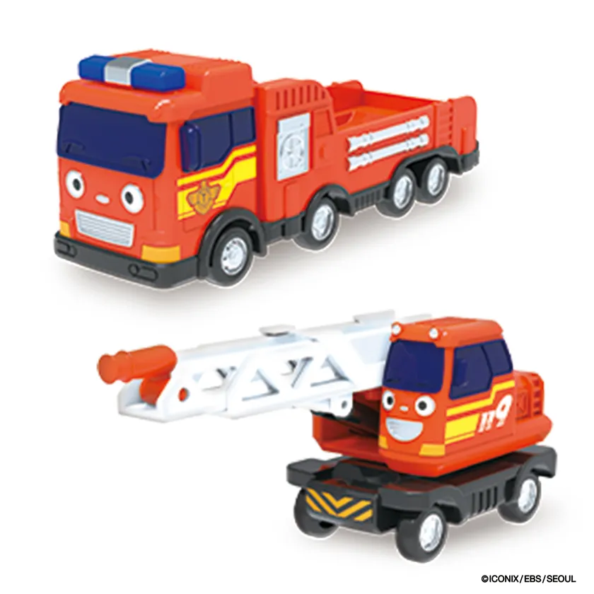 ちびっこバス タヨ おともだちミニカーダブルセット-ヘッダー&ラダ-