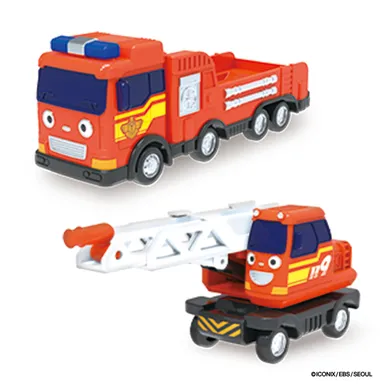 ちびっこバス タヨ おともだちミニカーダブルセット-ヘッダー＆ラダ-