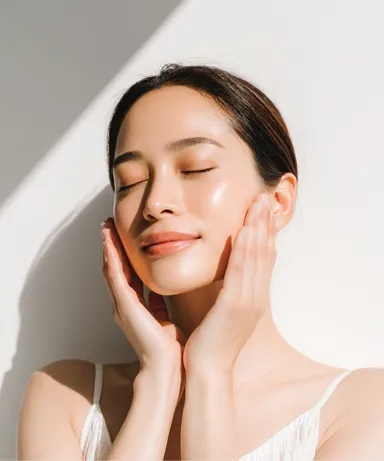 光を浴びて輝く素肌美