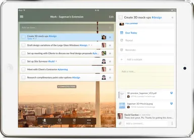Wunderlist Dropbox - iPad (landscape)