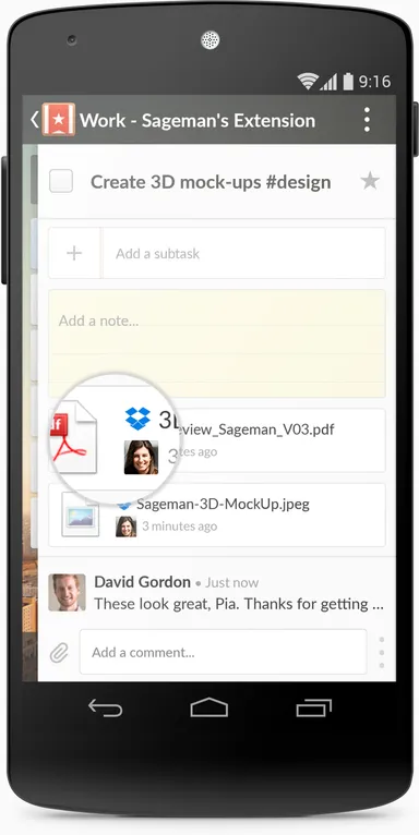 Wunderlist Dropbox Android (magnifier)