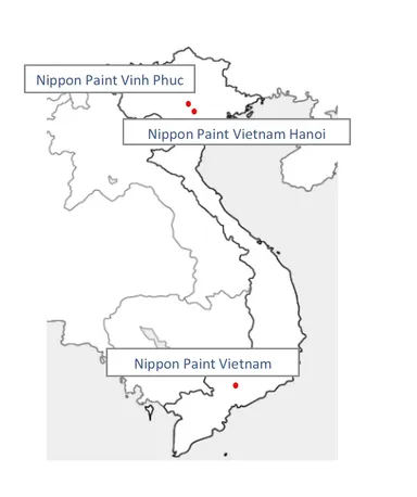 ベトナム国内における日本ペイント関係会社所在地
