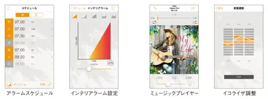 専用アプリケーション「DTA CONTROLLER」(スマートフォン版)の操作画面例