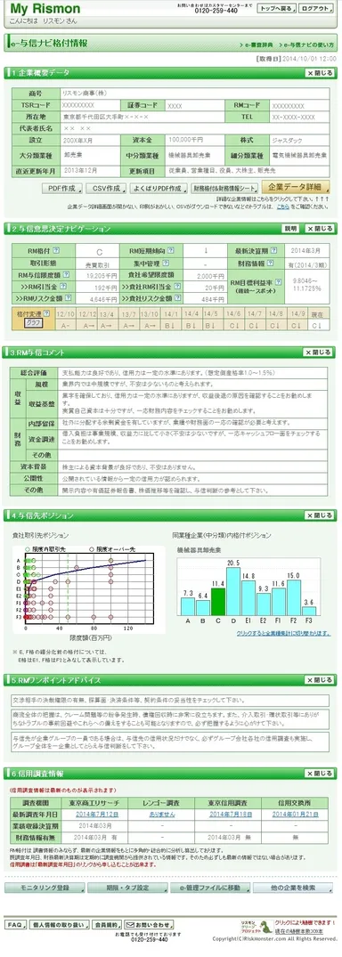 「e-与信ナビ」サービスイメージ
