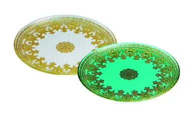 アラベスク ガラス大皿2 枚セット