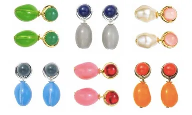 ガラスのバイカラーピアス