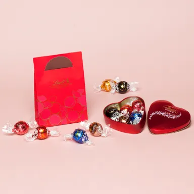 リンドール ハート缶＆リンドール バレンタインバッグ