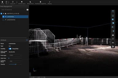 専用ソフト「PointClouds Studio」処理後の画面