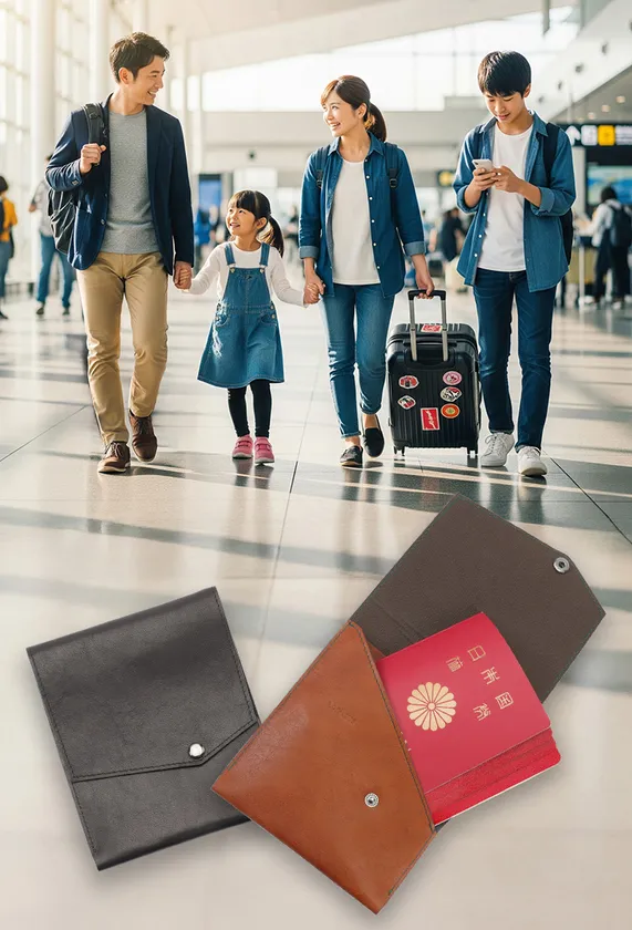 家族の海外旅行をもっと快適にする「ファミリーパスポートケース」