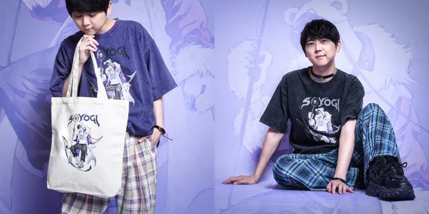 SOYOGI × MILKBOY WASHED TEE 11,000円/SOYOGI × MILKBOY トート&アクキーセット 11,000円(全て税込み)