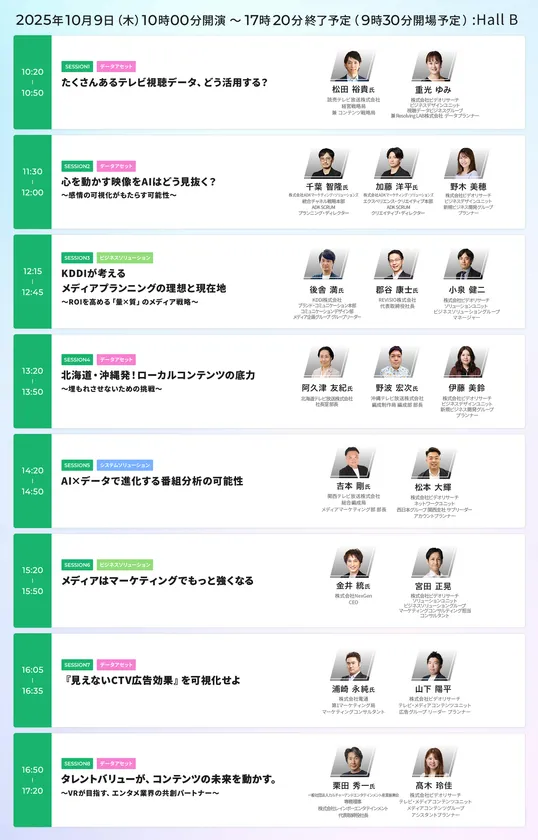 「VR FORUM 2025」プログラム＜10月9日(木)Hall_B＞