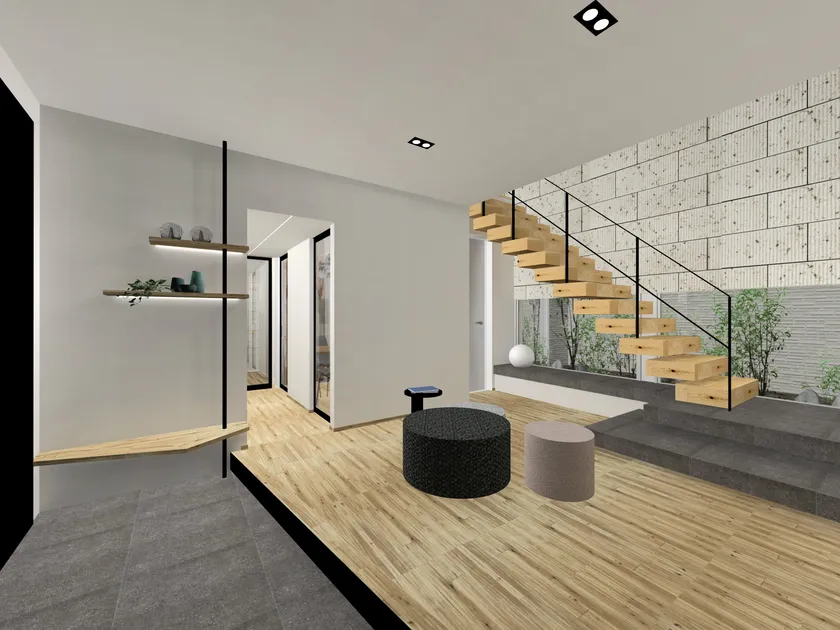 内と外がつながるエントランス