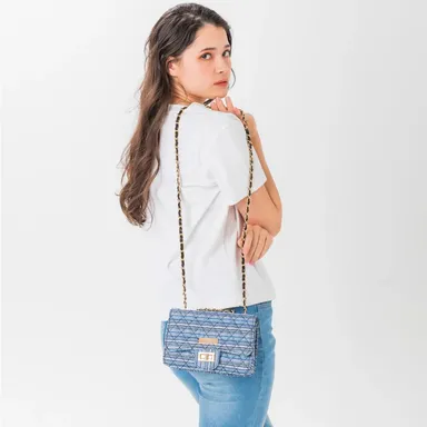 京織マトラッセ バッグ(ブルー)4