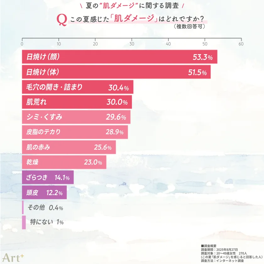 画像2(この夏感じた肌ダメージは?)