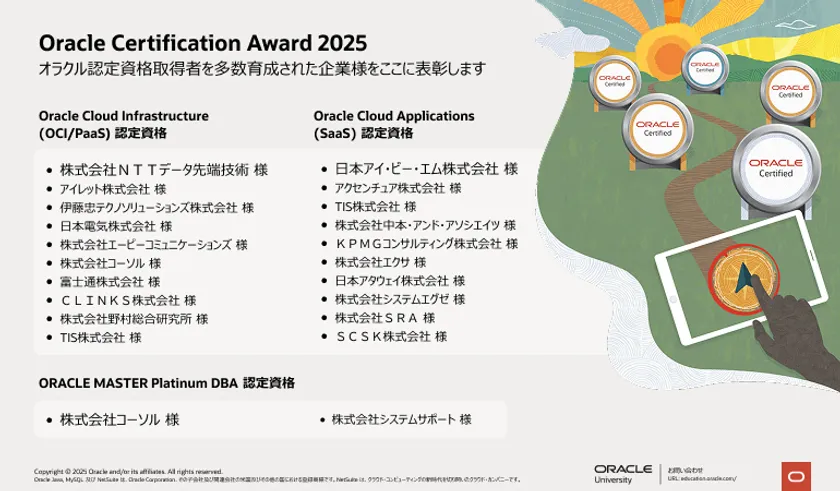 『Oracle Certification Award 2025』受賞結果