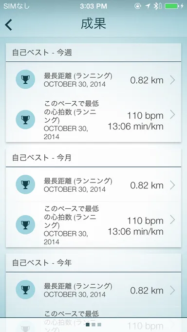 【アプリ画面】トレーニングの履歴を保存