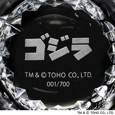 ゴジラ江戸切子グラス底面