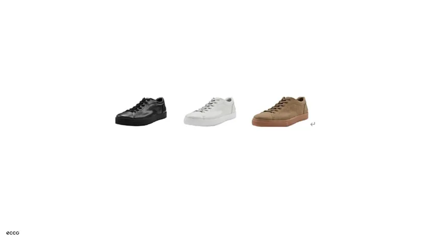 メンズシューズ「SOFT 10」のBLACK、WHITE、CAMEL