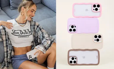 なみなみデザインがキュートなwavyケース