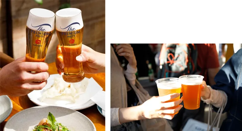 チェコ産の麦芽を一部使用したザ・プレミアム・モルツと定番のピルスナーウルケル
