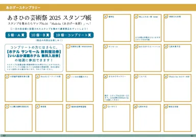 スタンプラリーコンプリート賞は、ホテルサンモール無料宿泊券(2名1組)など