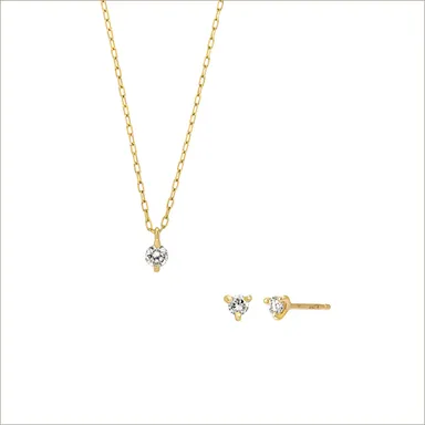 K10YG ダイヤモンド ネックレス、ピアス