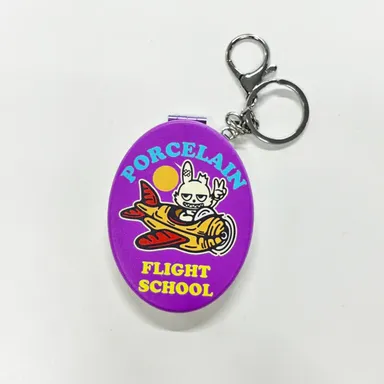 楕円型ミラー楕円型オリジナルミラー キーホルダー単品